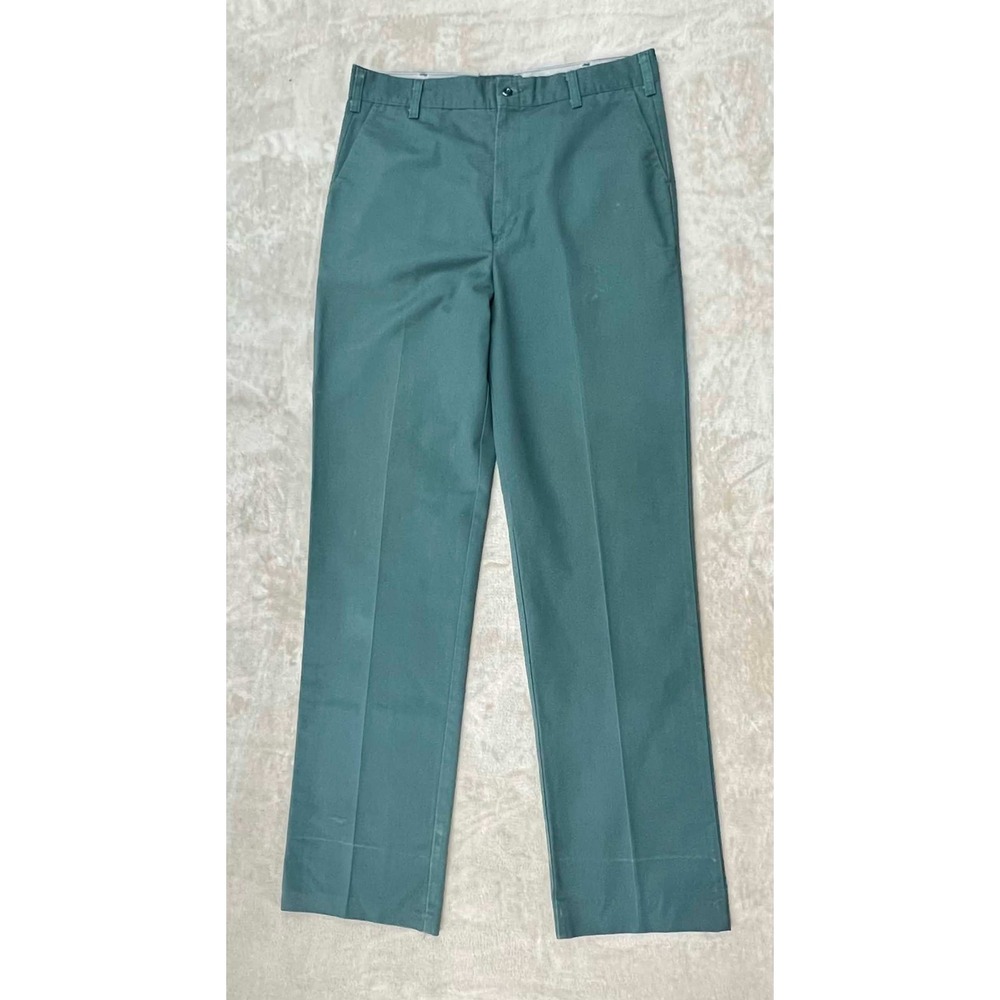 Vintage Profuct Mens Green Work Pants Permanent Press Made in USA 34x34